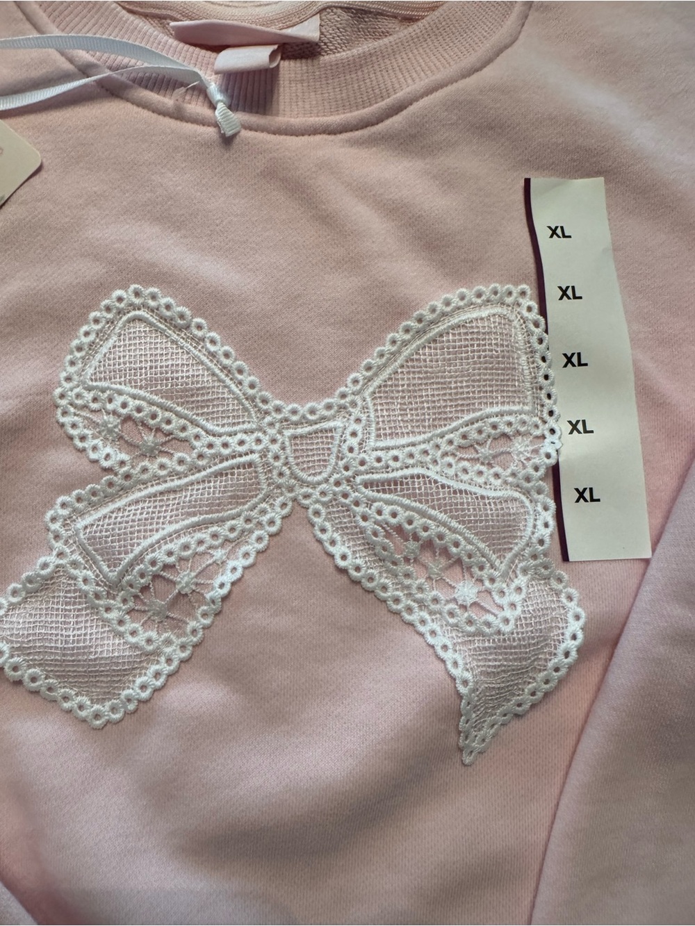 NWT Love Shack Fancy X Target Pink Bow Sweatshirt. XL